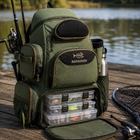 Fishing Backpack with Rod Holder, Waterproof Fishing Tackle Backpack, Tackle Bags for 3 Utility Boxes
