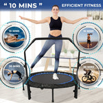 Fitness Trampoline | 48-Inch Foldable Rebounder with Adjustable Handle | Compact Design for Indoor Workouts 5