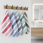FleeceTowel | Soft Coral Fleece Towels with Quick Absorption | Modern Striped Design for Comfort 1