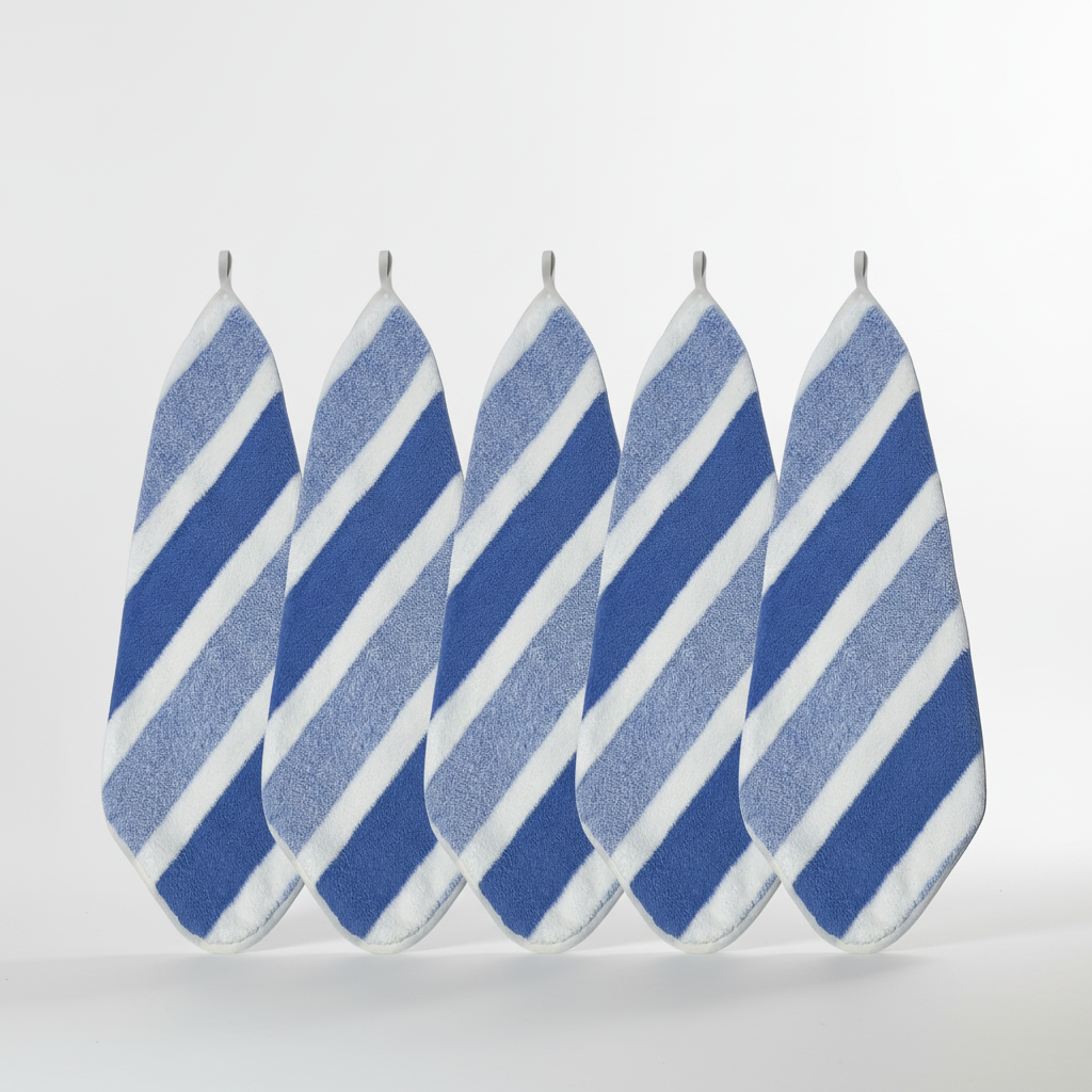FleeceTowel | Soft Coral Fleece Towels with Quick Absorption | Modern Striped Design for Comfort 4