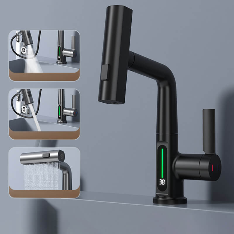 Flexible Kitchen Faucet with LED Temperature Display | 360° Swivel for Effortless Cleaning 0