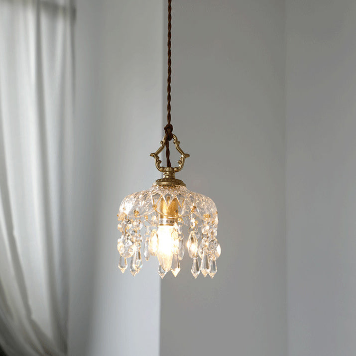 FloraCrystal | Elegant Vintage Floral Pendant Light Fixture 0