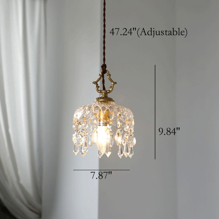 FloraCrystal | Elegant Vintage Floral Pendant Light Fixture 4