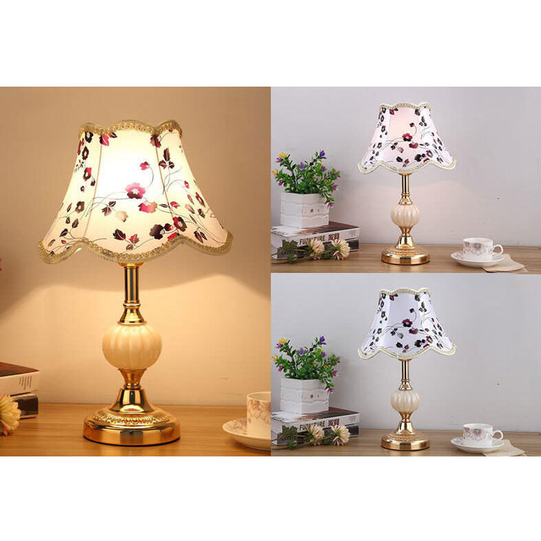 FloraLuxe | Elegant Vintage Glass Fabric Table Lamp for Modern Spaces 10