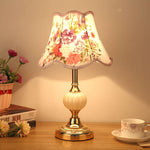 FloraLuxe | Elegant Vintage Glass Fabric Table Lamp for Modern Spaces 15
