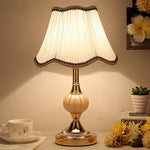 FloraLuxe | Elegant Vintage Glass Fabric Table Lamp for Modern Spaces 16