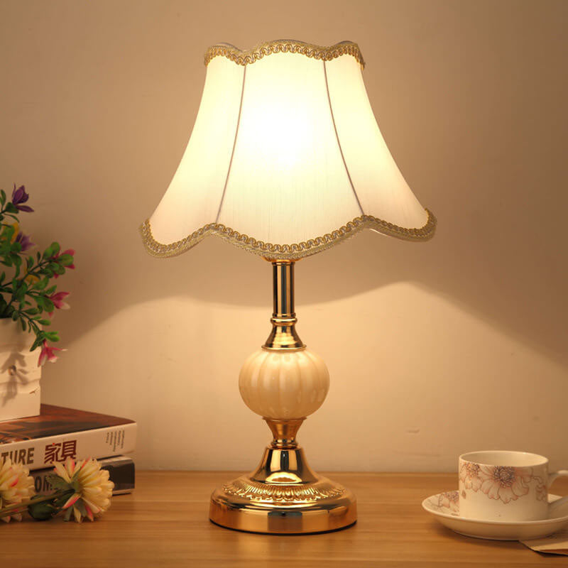 FloraLuxe | Elegant Vintage Glass Fabric Table Lamp for Modern Spaces 17