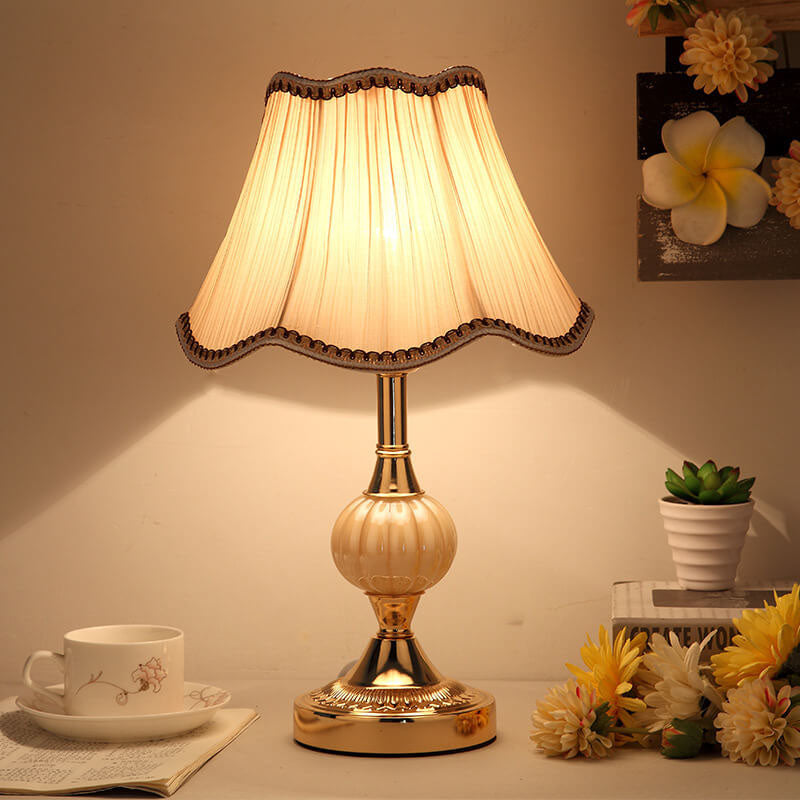 FloraLuxe | Elegant Vintage Glass Fabric Table Lamp for Modern Spaces 21