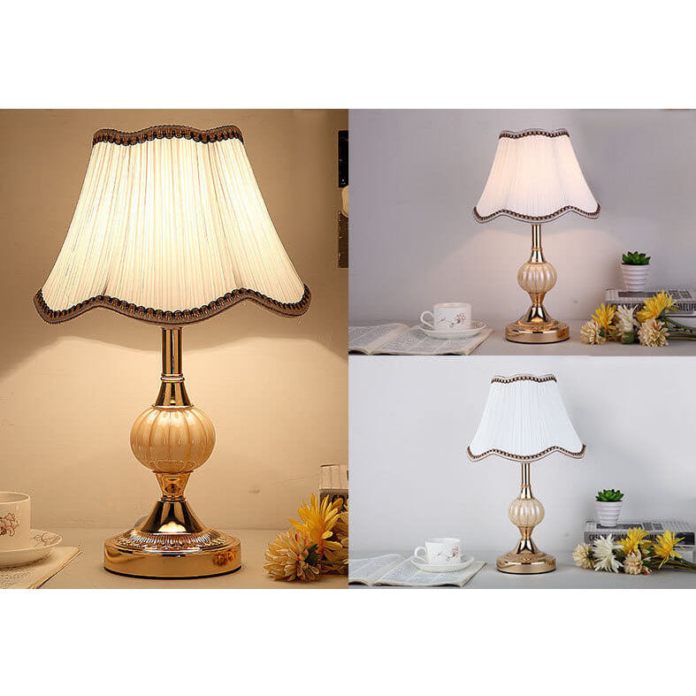 FloraLuxe | Elegant Vintage Glass Fabric Table Lamp for Modern Spaces 7