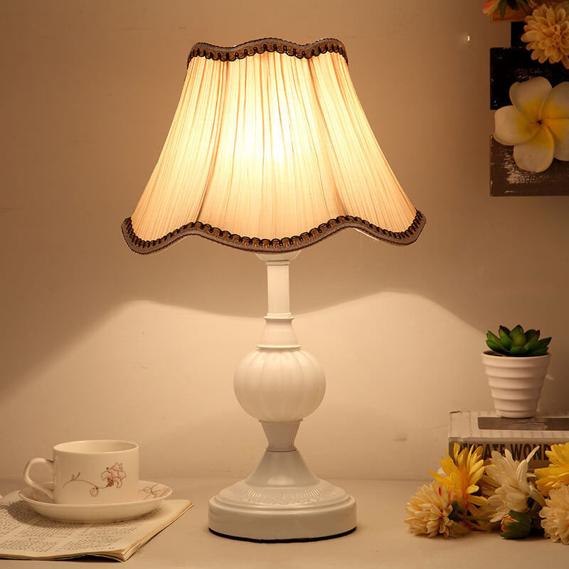 FloraLuxe | Elegant Vintage Glass Fabric Table Lamp for Modern Spaces 9