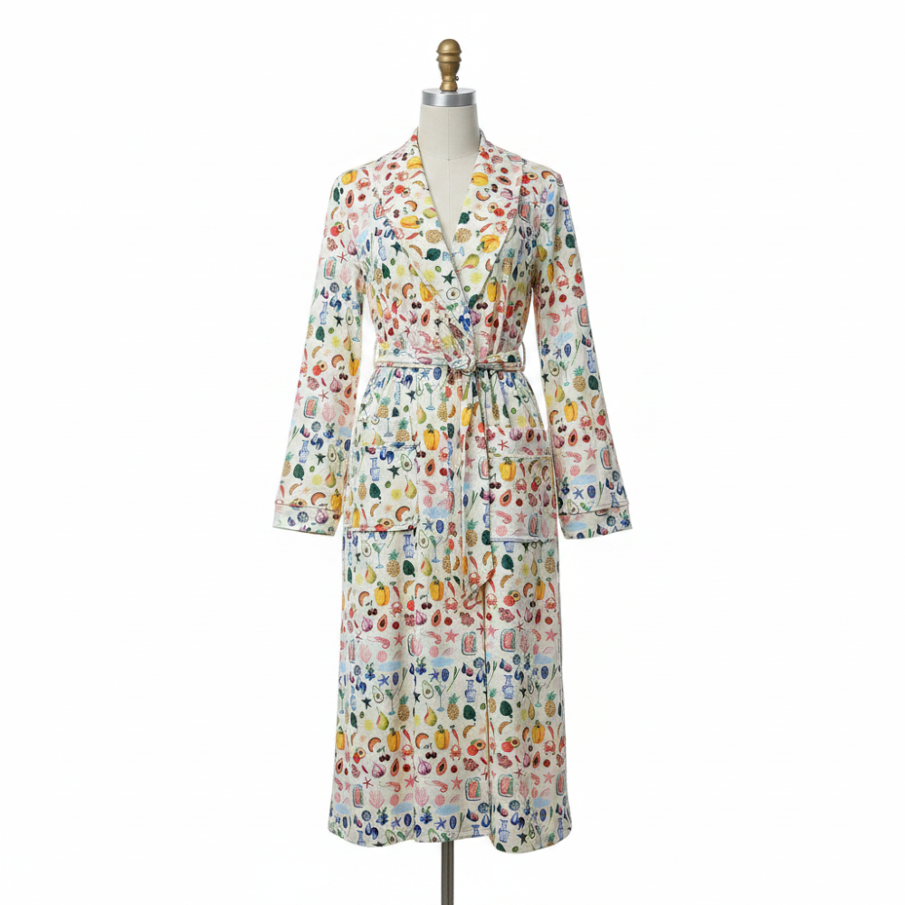 Floral Print Bathrobe | Soft Flannel Fabric for Cozy Comfort 0