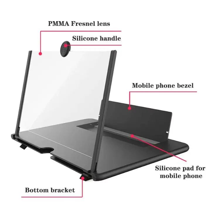 Foldable Phone Screen Magnifier | HD Display with 3-4x Enlargement | Portable Theater for Movies and Reading 4