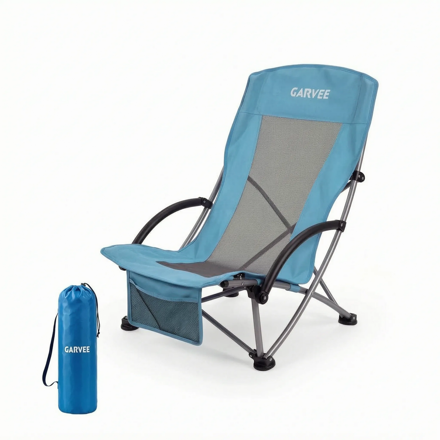 Folding Beach Chair with High Back & Mesh Panel | Portable Comfort for Outdoor Relaxation 0