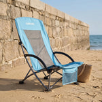 Folding Beach Chair with High Back & Mesh Panel | Portable Comfort for Outdoor Relaxation 1