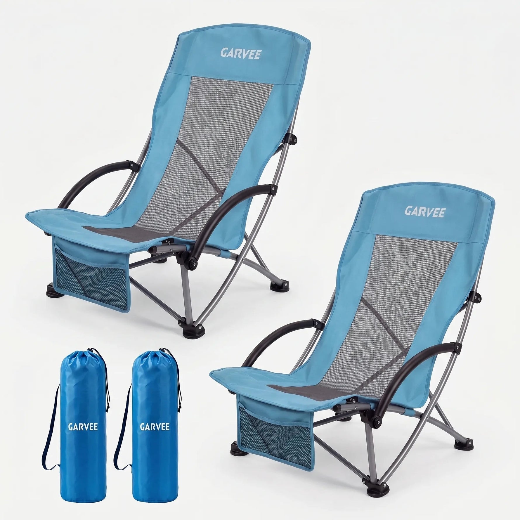 Folding Beach Chair with High Back & Mesh Panel | Portable Comfort for Outdoor Relaxation 4