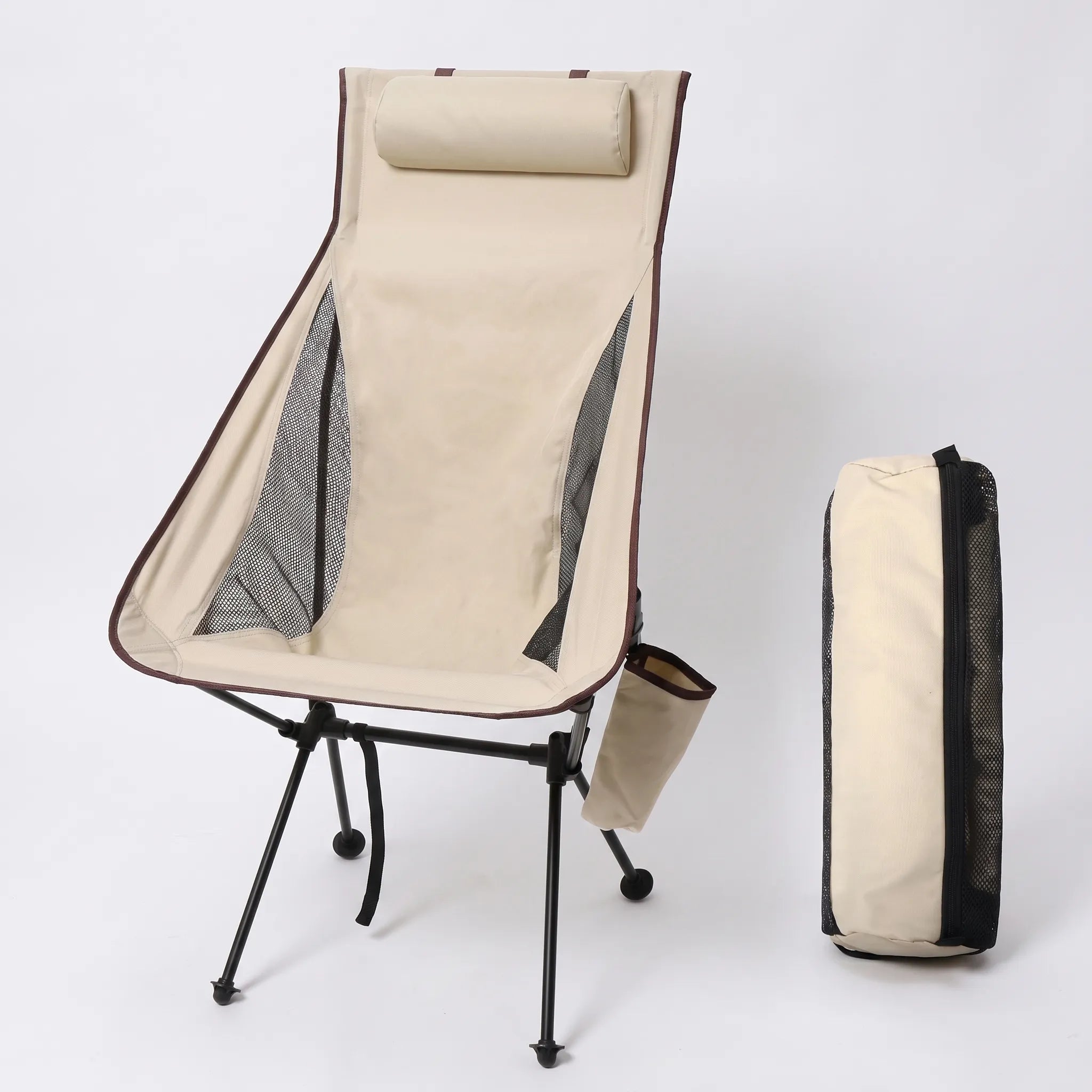 Folding Camping Chair with High Backrest & Anti-Sink Feet | Lightweight Outdoor Folding Chair for Ultimate Comfort 0