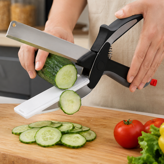 Vegetable Chopper and Slicer, Manual Food Chopper with Stainless Steel Blades, Hand Press Onion Chopper, Fruit and Vegetable