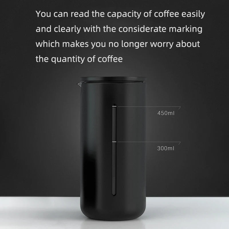 French Press Coffee Maker | Compact 450 ml with Stainless Steel Filter for Bold Brews Anywhere 5