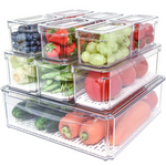 Fridge Organizer Set | Stackable BPA-Free Containers for Efficient Storage | Perfect for Fruits and Vegetables 0