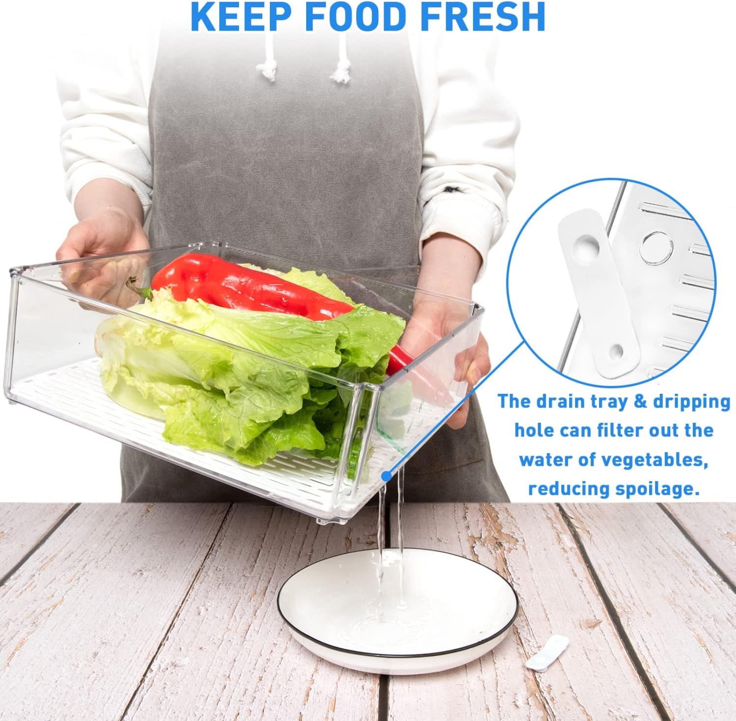Fridge Organizer Set | Stackable BPA-Free Containers for Efficient Storage | Perfect for Fruits and Vegetables 4