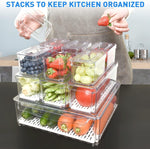 Fridge Organizer Set | Stackable BPA-Free Containers for Efficient Storage | Perfect for Fruits and Vegetables 6