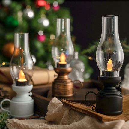 Vintage Kerosene Lamp, LED Flameless Candle with Remote and Timer, Battery Operated Candle Lamp, Cordless Table Lamp