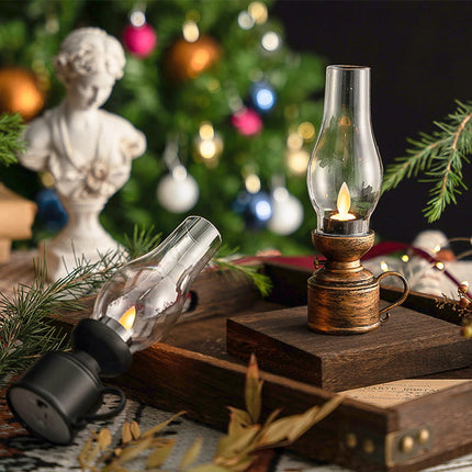 Vintage Kerosene Lamp, LED Flameless Candle with Remote and Timer