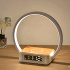 Table Lamp with Wireless Charger and Digital Alarm Clock, Touch Bedside Lamp, LED Desk Lamp for Bedroom
