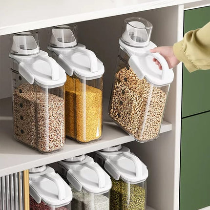 Airtight Food Storage Containers, Clear Cereal Container for Pasta and Rice, Stackable Acrylic Pantry Storage Container