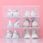 Clear Shoe Boxes Stackable 6 Pack, Plastic Shoe Organizer for Closet, Shoe Storage Boxes