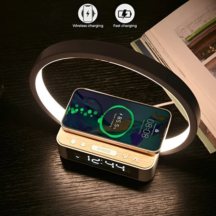 Table Lamp with Wireless Charger and Digital Alarm Clock, Touch Bedside Lamp