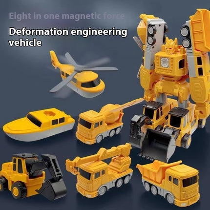 Transformer Toy Car Magnetic, Magnetic Toy Car for Kids Age 3