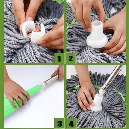 Spin Mop with Self Wringing Handle, Wet and Dry Dust Mop for Home
