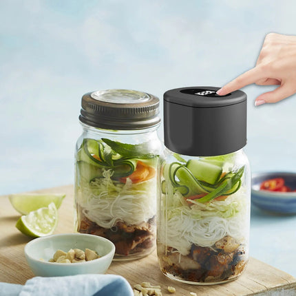 Universal Jar Vacuum Sealer for Wide Mouth and Standard Mason Jars, Automatic Food Storage Sealer for Meal Prep Kitchens