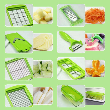 Vegetable Slicer 12 in 1, Multifunctional Vegetable Cutter with 8 Blades and Grater – image 4