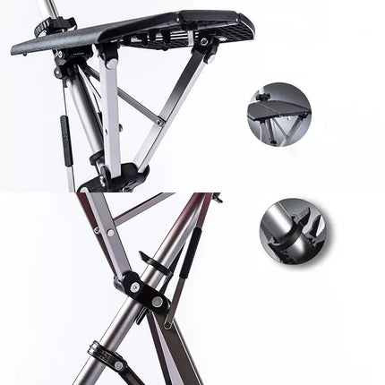 Folding Walking Stick with Seat, Lightweight Portable Cane Chair with Non Slip Rubber Tip and Ergonomic Pommel Grip for Outdoor Walks
