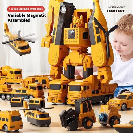Transformer Toy Car Magnetic, Transforming Car Toy with Magnetic Building Blocks – image 6