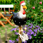 Garden Charm | Garden Statue Chicken with Vibrant Eyes | Unique Outdoor Decor for Lasting Ambiance 3
