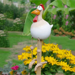 Garden Charm | Garden Statue Chicken with Vibrant Eyes | Unique Outdoor Decor for Lasting Ambiance 4