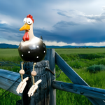 Garden Charm | Garden Statue Chicken with Vibrant Eyes | Unique Outdoor Decor for Lasting Ambiance 7