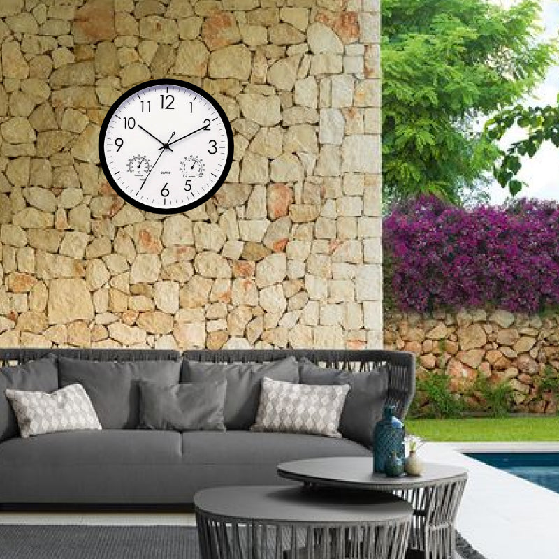 Garden Essentials | Waterproof Outdoor Garden Clock with Temperature & Humidity Meter | Chic Retro Design for Stylish Outdoor Decor 4
