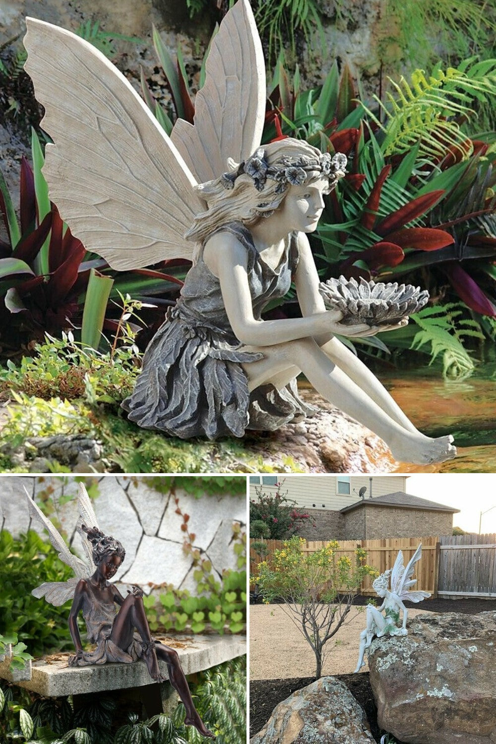 Garden Fairy Statue | Charming Angel Design with Sunflower Bowl | Durable Resin Decoration for Home and Garden 8