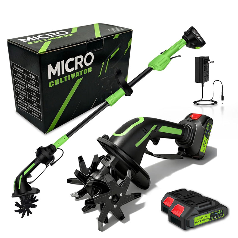Garden Pro | Cordless Tiller Cultivator with Extension Pole for Easy Soil Preparation 0
