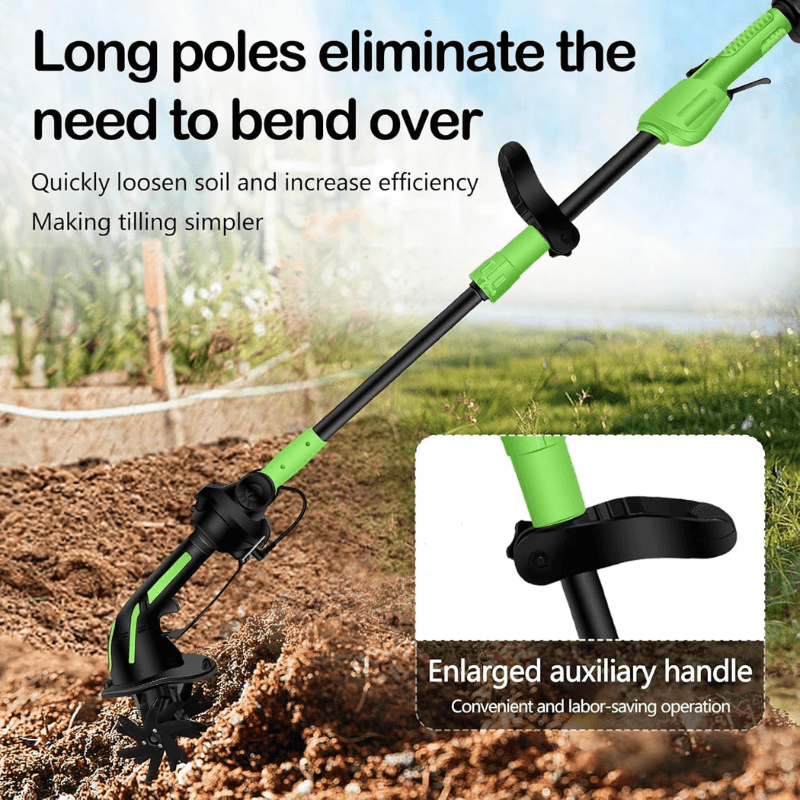 Garden Pro | Cordless Tiller Cultivator with Extension Pole for Easy Soil Preparation 6