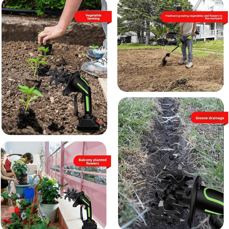 Garden Pro | Cordless Tiller Cultivator with Extension Pole for Easy Soil Preparation 8