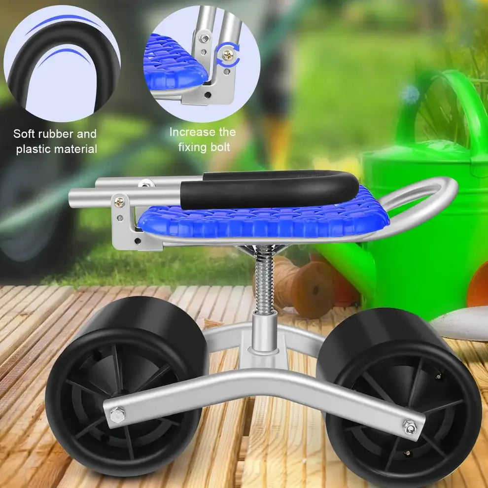 Gardening Companion | 360° Rotating Gardening Seat with Adjustable Height | Mobile Stool for Comfortable Outdoor Tasks 7