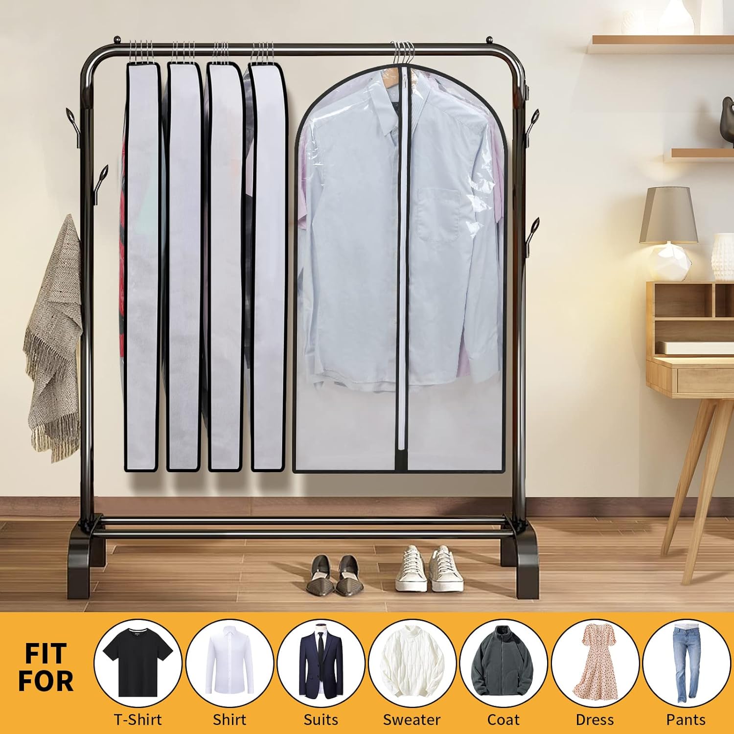 Garment Cover Set | PEVA Hanging Garment Bags with Full-Length Zipper | 24-Pack for Dust and Moisture Protection 7