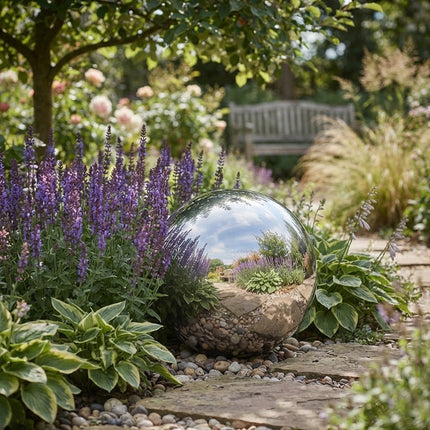 Gazing Balls for Garden, Mirror Finish Stainless Steel Gazing Ball – image 5
