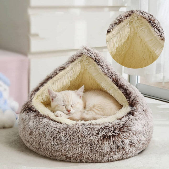 Donut Dog and Cat Bed, Donut Bed for Dogs with Non Slip Bottom, Round Bolster Dog Bed with Plush Cover