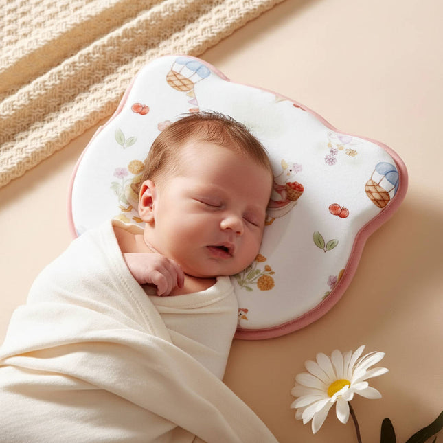 Infant Pillow for Head Support, Baby Pillow with U Shaped Silicone Core, Newborn Head Pillow with Velvet Cover